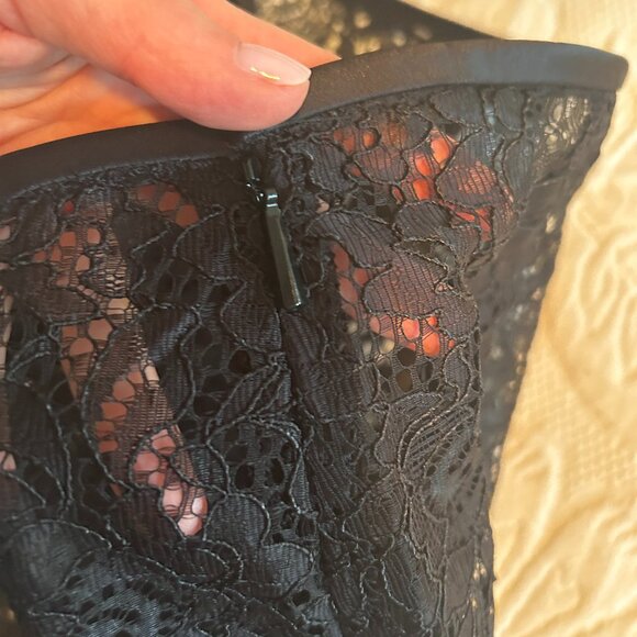 Mango Transparent Black Lace Midi Skirt - Size 4 - Picture 8 of 8